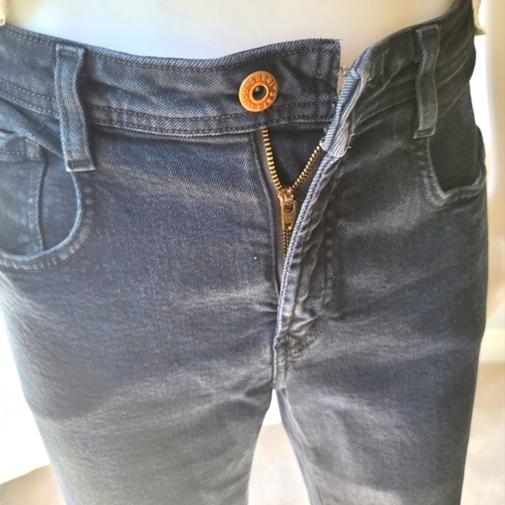 Vintage Parasuco Jeans Extreme Fit Black Washed Denim Size 28